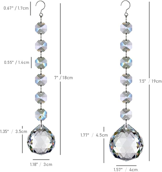 Crystal Ball Prism Suncatcher 6 Strands, 30mm/40mm Hanging Chandelier Crystals Beads Chain Curtain for Decoration Clear GOLDENHAITAI