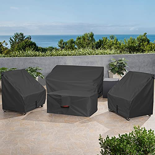 Porch Shield 600D Rectangular Fire Pit Table Cover 48 x 28 inch, Black