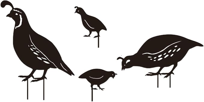 4Pcs Quail Animal Statue Garden Ornaments Yard Sign Quail Sculpture Easter Decors Garden Stakes Photographic Props Garden Decor for Outdoor