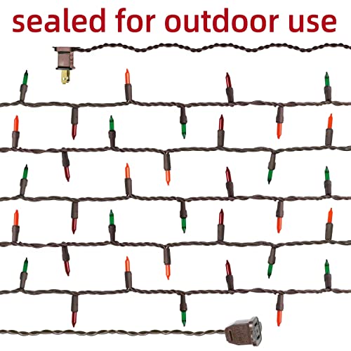 Brown Wire Multicolor 300 Incandescent Mini String Lights