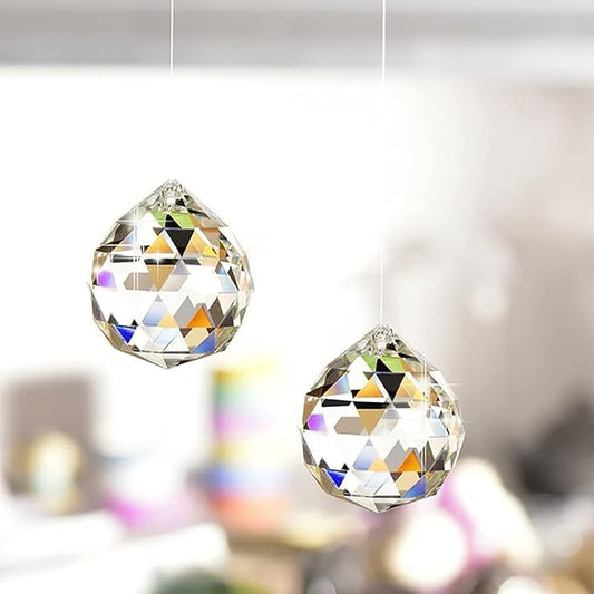 20 Pack Clear Hanging Crystal Prism Feng Shui Ball Crystal Glass Ball Pendant Rainbow Maker for Window Suncatcher Gift, 20mm