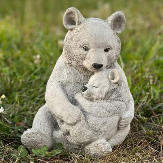Bears Statue Garden Baby Bear Figurine Concrete Animals Sculpture Lawn Statue for Home and Garden