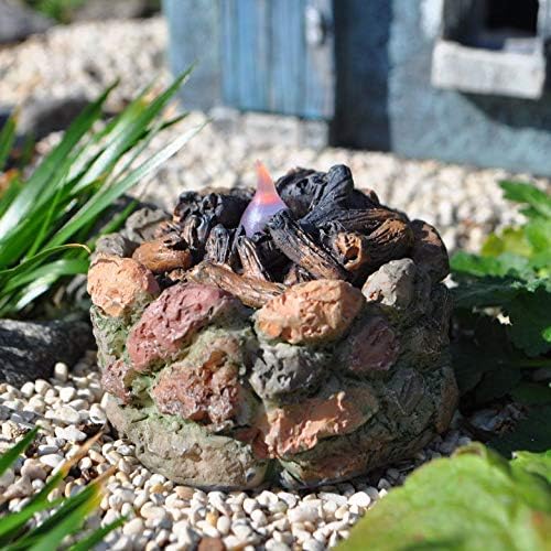 Miniature Fairy Garden Stone Fire Pit with Light