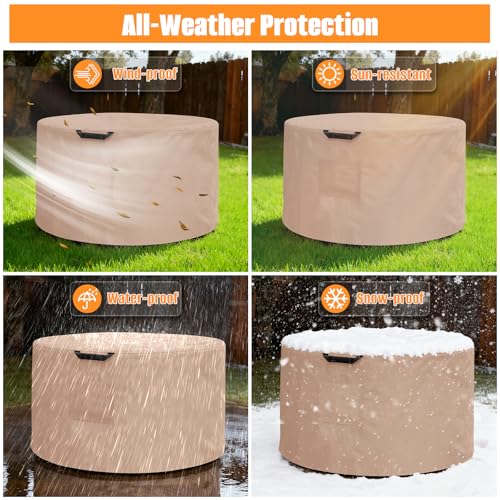 Kovshuiwe Round Fire Pit Cover-600D Fabric Waterproof