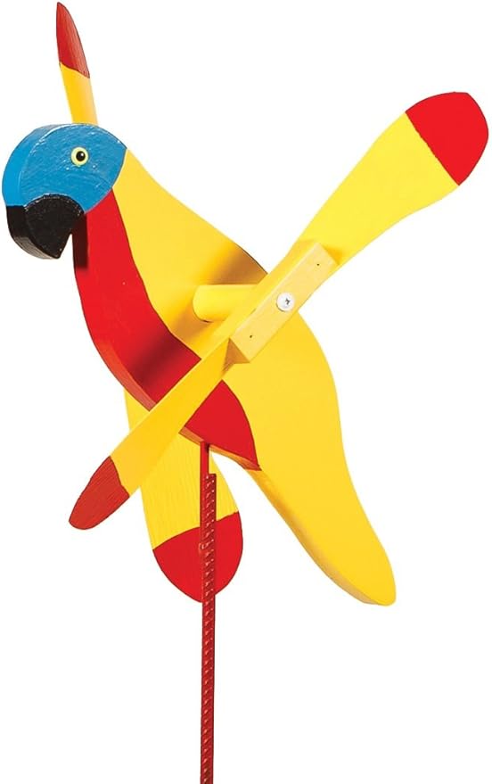 Sun Parrot Whirligig/Whirly Bird Garden Spinner Lawn Decoration Amish Made