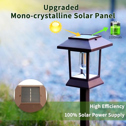 Solar Pathway Lights - 6 Pack Waterproof Brown