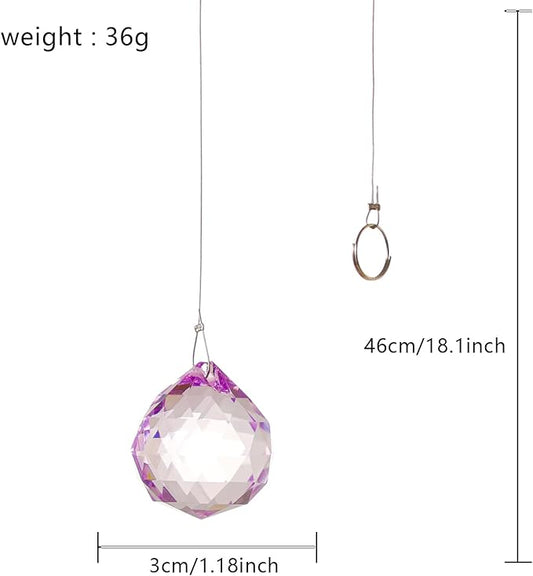 12 Pcs Crystal Ball Prism 30mm, Handmade Multicolor Crystal Suncatchers, Rainbow Makers, Window Ornament, Garden Decoration