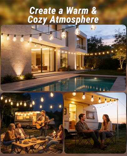 Tenmiro 200FT LED String Lights - 72 Bulbs, Dimmable, Remote Control