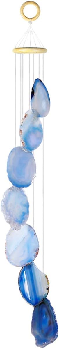 rockcloud Agate Slices Geode Wind Chime Home Garden Decoration Figurine, 28-33 inches