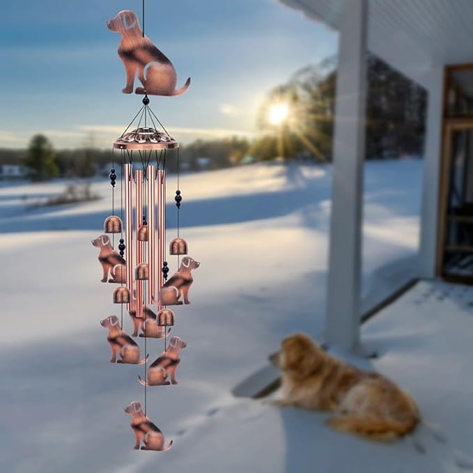 Dog Wind Chimes for Outside,Metal Windchimes,Dog Easter Gifts for Women/Men,Wind Chime Garden Decor Outdoor,Memorial/Housewarming/Birthday/Festival Gifts,Front Yard Decor