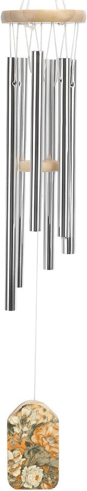 Wind Chimes for Outside,Many Flowers Bloomed Printed Cute Aluminium Windchimes Outdoors,Soothing Melodic Memorial Wind Chime for House Porch Patio Garden Balcony Decor