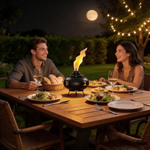 2 Pack Metal Tabletop Torches - 9 oz Refillable Citronella