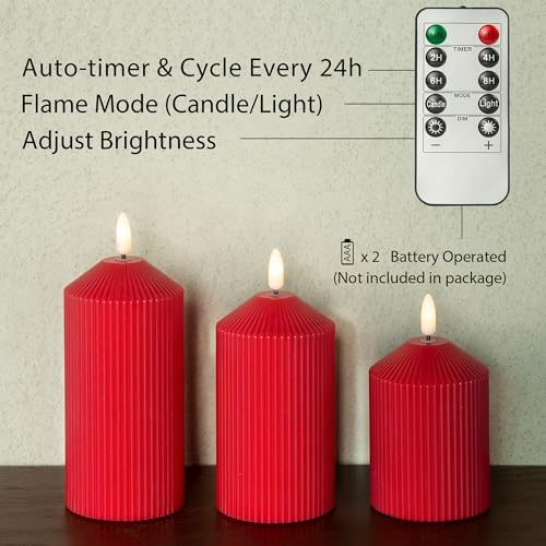 Flameless Candles with Remote - Red Battery Candles