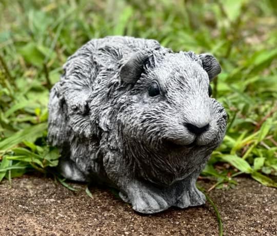 Guinea Pig Figure Garden Statue Concrete Backayard Decor Guinea Pig Statue Backyard Farm Animal Outdoor Sculpture