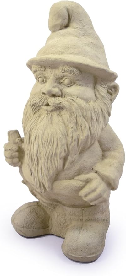Modern Artisans Woodland Gnome Cast Stone Garden Statue, 12", American Made