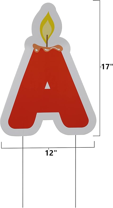 Happy Birthday Yard Signs with Metal Stakes, 17" Letters, Weather Resistant