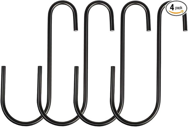 Vindar 4 Pack 6 Inches Bird Feeders Hooks Extra Large S Shape Hooks Heavy Duty S Shape Hook for Hanging Wind Chimes, Garden Ornaments, Gardening Tools, Bird House, Lanterns, Kitchenware