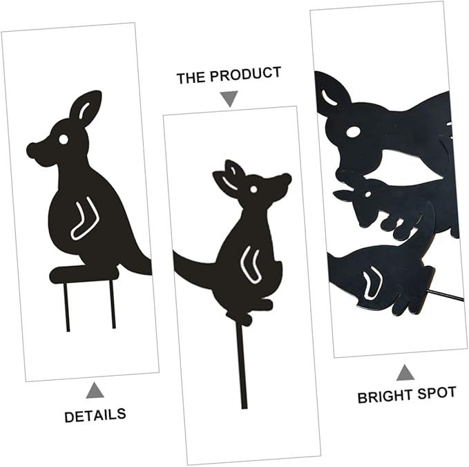 BESPORTBLE Hollow Iron Kangaroo Lawn Statue Outdoor Garden Art Decor for Backyard and Courtyard Weatherproof Animal Figurines for Farmhouse and Rustic Style