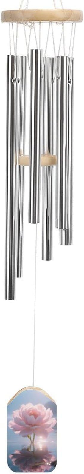 Wind Chimes for Outside Metal Wind Chimes Waterborne Pink Flowers Garden Backyard and Patio Decoration