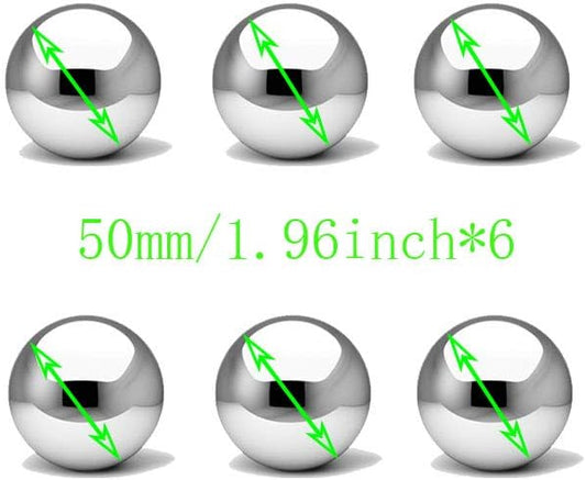 Stainless Steel Gazing Ball, Mirror Polished Hollow Ball Reflective Garden Sphere, Floating Pond Balls Seamless Gazing Globe for Home Garden Ornament Decorations (5CM X 6PCS)