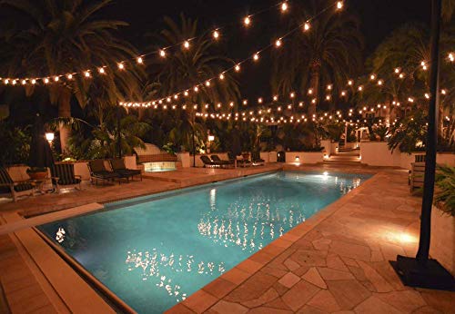 Outdoor String Lights 100ft - LED Edison Bulbs, Dimmable, Warm 2200K