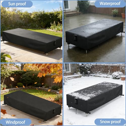 2 Pack Waterproof Outdoor Chaise Lounge Covers, 83"L x 30"W x 12"H