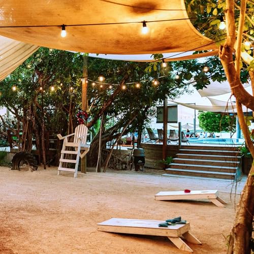 49FT LED Outdoor String Lights - Waterproof Cafe Lights with Spares
