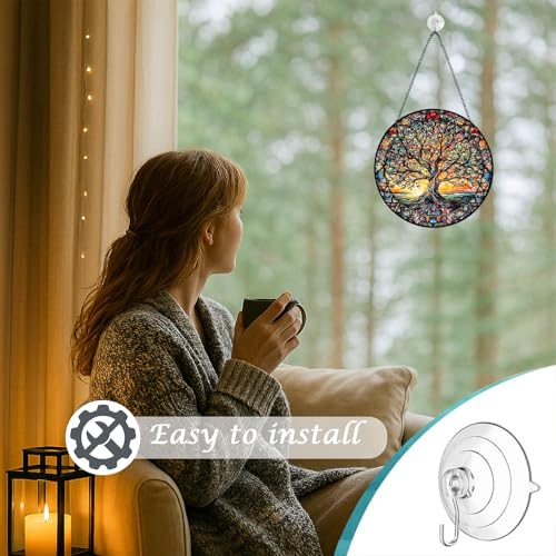 Tree of Life Stained Glass Suncatcher - Handmade