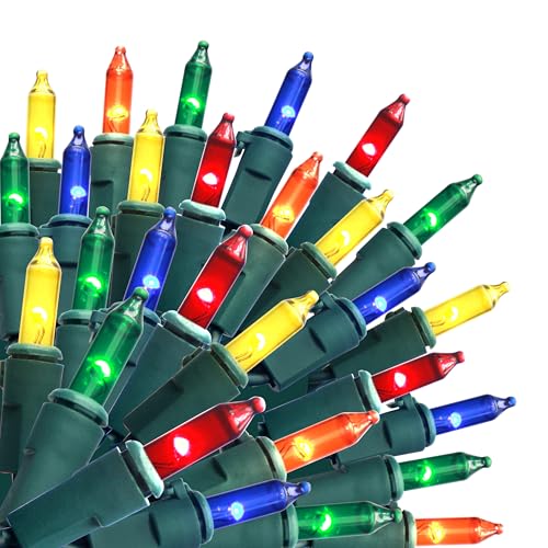 35FT 100ct LED Christmas String Lights - Green Wire, UL Certified