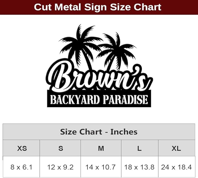 MeMate Backyard Sign Outdoor Decor, Personalized Metal Sign for Backyard, Patio, Custom Name Signs for Garden Porch, Deck, Large Metal Sign for Outside, Housewarming Gifts for Family Friends