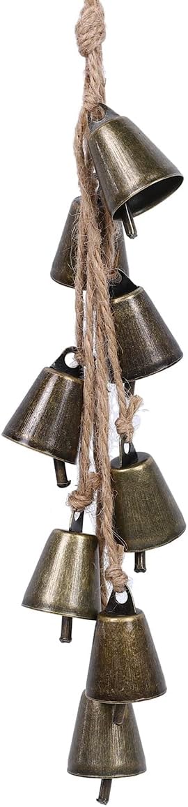 2 Pieces Witch Bells for Door Knob for Protection Handmade Witchcraf Door Hanging Bell Rustic Witch Wind Chimes for Boho Home Room Decor (Rustic)