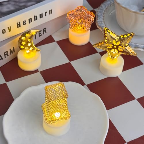 Lantern Tea Lights Candles - Ironwork (6 Pack)