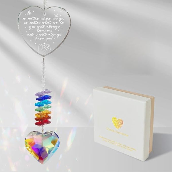 Friendship Sun Catcher Birthday Gifts, for Women, Friendship Keepsake Crystal Suncatcher, Forever True, Forever Friends, of Her Friends or Bestie Sisters, for Window, Garden Decor