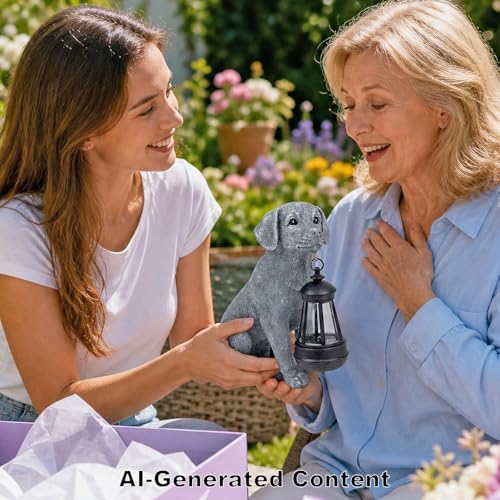 Solar Dog Garden Statue with Lantern