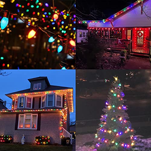C7 Christmas Lights Outdoor 25Ft - Multicolor Ceramic Bulbs