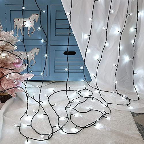 LED Christmas String Lights - 500 Cool White, 180 Ft, 8 Modes, Waterproof
