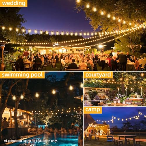 25FT Outdoor String Lights - ST38 LED Bulbs