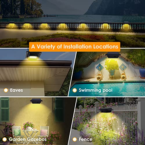 Solar Gutter Lights - 40 LED Warm White Waterproof, 10 Pack