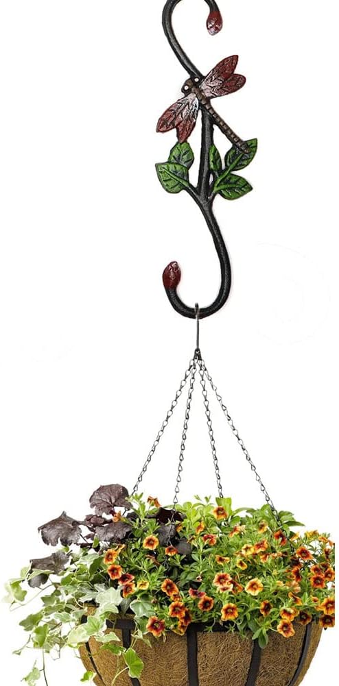 Cast Iron Plant Extension Hanger, Indoor/Outdoor S Hooks, Ceiling Extender for Hanging Plants, Flower Pots, Baskets, Macrame, Lantern, Birdfeeder