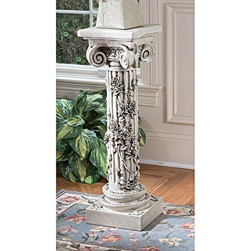Rose Garland Plant Stand - Antique Stone, 34"