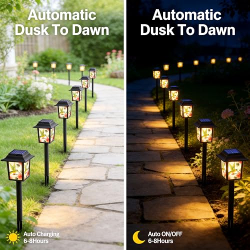 Solar Lantern Path Lights - 2 Pack, Waterproof