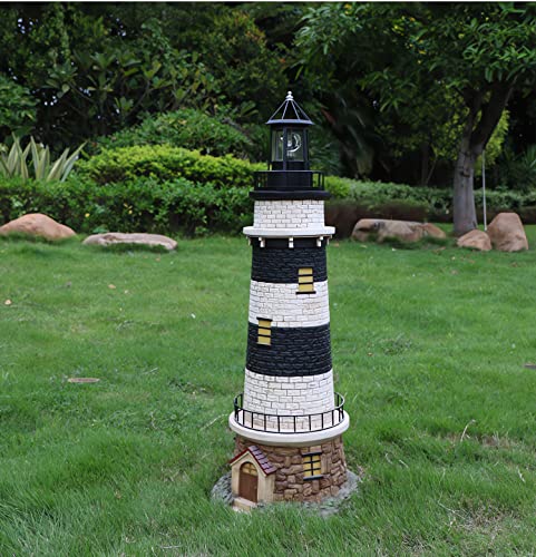 Solar Lighthouse Rotating Light - Black, Large, IP65