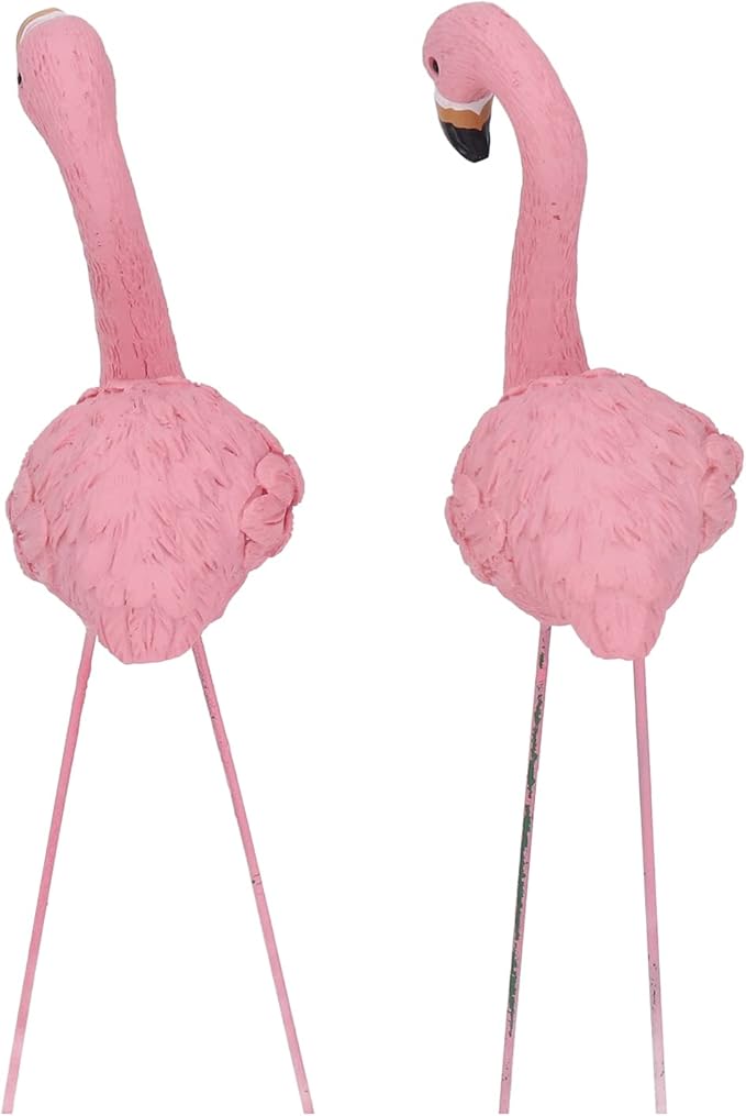 4 Pcs Pink Flamingo Garden Statues – Stylish and Vivid Lawn Decorations with Fine Details Suitable for Yards, Patios, and Gifts