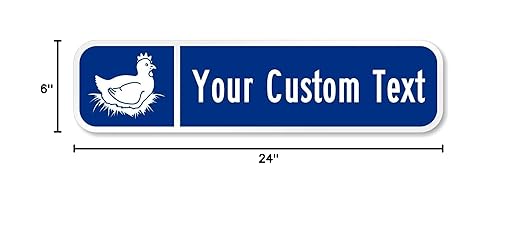 SmartSign Customize Your Own Blue Street Sign with Hen Symbol | 6" x 24" 3M EG Reflective Aluminum