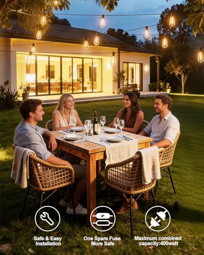 LED Outdoor String Lights - 100ft Weatherproof