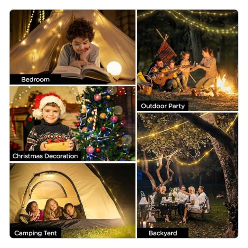 OGERY 2-Pack Camping String Lights 32.8FT - 8 Modes