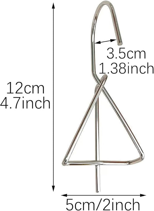 RLECS 10PCS Silver 304 Stainless Steel Flower Pot Hanging Hook 12x5cm Terracotta Basin Stand Wall/Fence Mounted Plant Hanger
