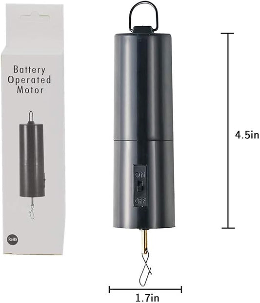 FENELY Wind Spinner Motor Battery Operated for Hanging Display Yard Black Wind Spinners Outdoor Sculptures - Load Capacity of 4 Pounds