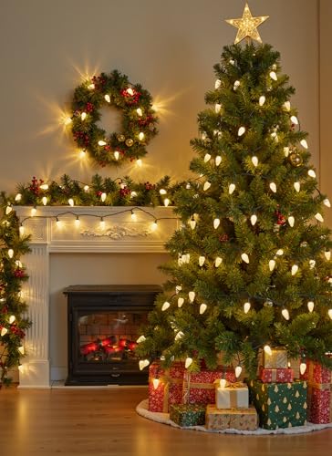 Christmas String Lights - 68FT 100 LED C9 with Clips