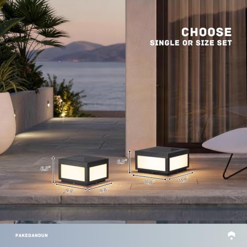 Solar Pillar Lights 12x12 - Waterproof Post Light 3000K